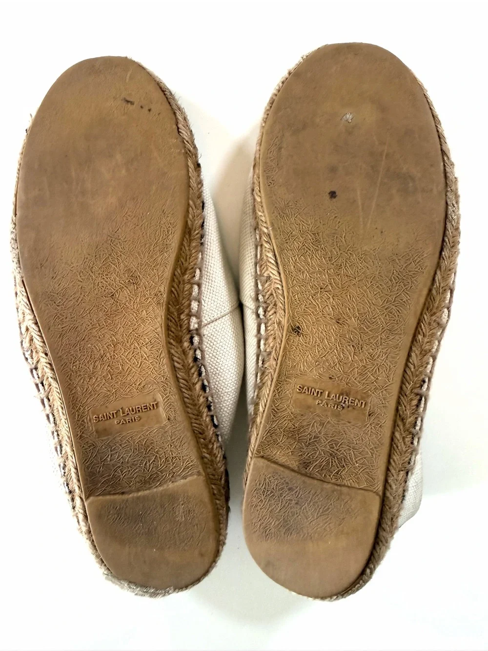 Saint Laurent Logo Embroidered Canvas Espadrille Flats EU 37